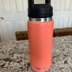 Coral Yeti 26oz Rambler with chug cap